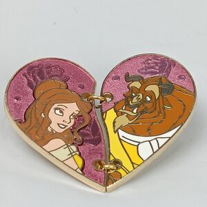 Disney Parks Trading Pin Yellow Dress Belle Beauty & the Beast Two Heart Pieces